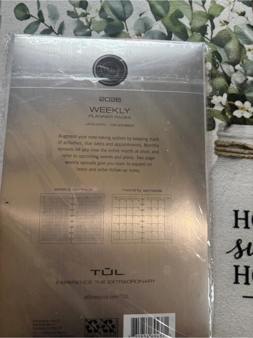 2026 Weekly Planner Refill Pages - Black